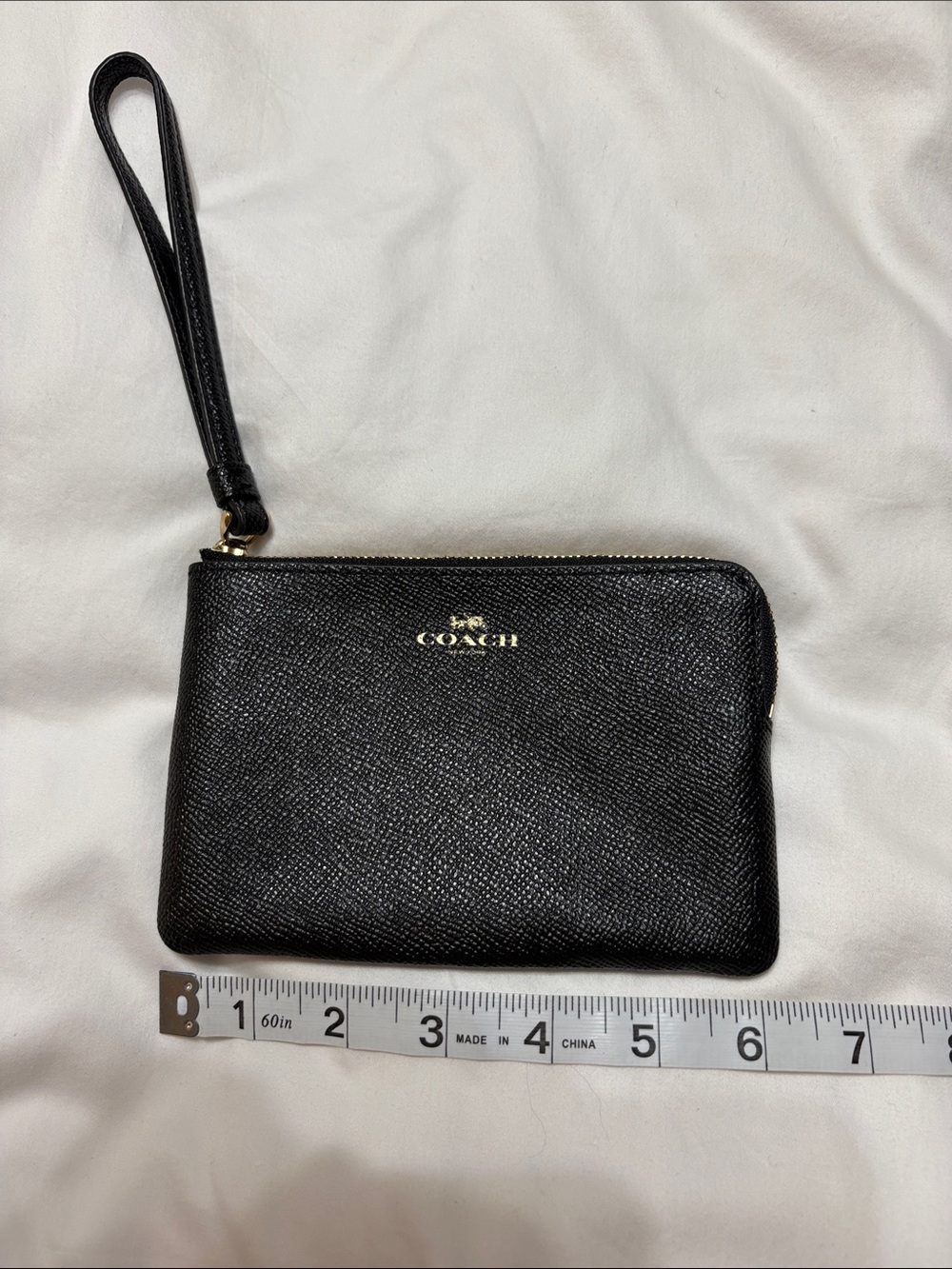 Coach Black pebbles wristlet